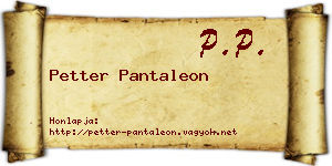 Petter Pantaleon névjegykártya